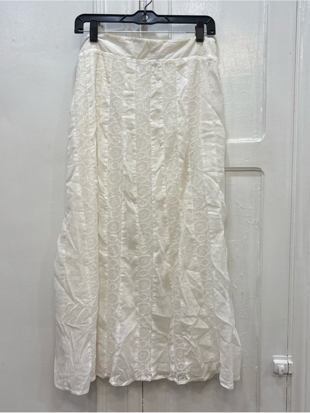 Vtg Studio West Apparel Ivory Lace Lined Maxi Skirt Cottagecore Country Sz S